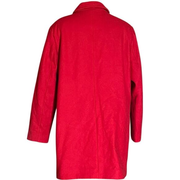 Lands End Woman’s Red Wool Zip Front Coat High Collar Sz 16P - Picture 4 of 8